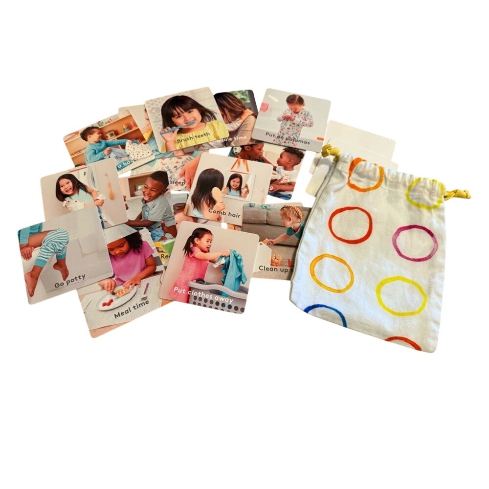 Lovevery Educational Routine Cards with Drawstring Bag Helper Play Kit component